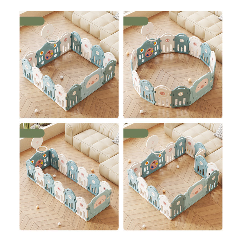 Пластиковий манеж з аксесуарами inSPORTline Piglino 178 x 184 см Колір Блакитний