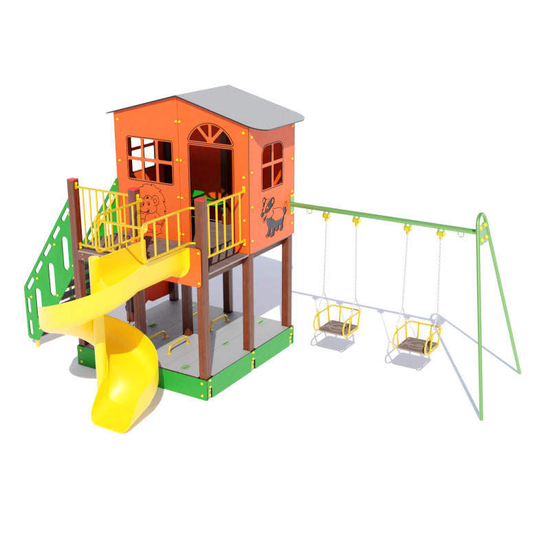 Ігровий комплекс "Халабуда" Люкс (два комплекти гойдалок) DIO806.4HDPE